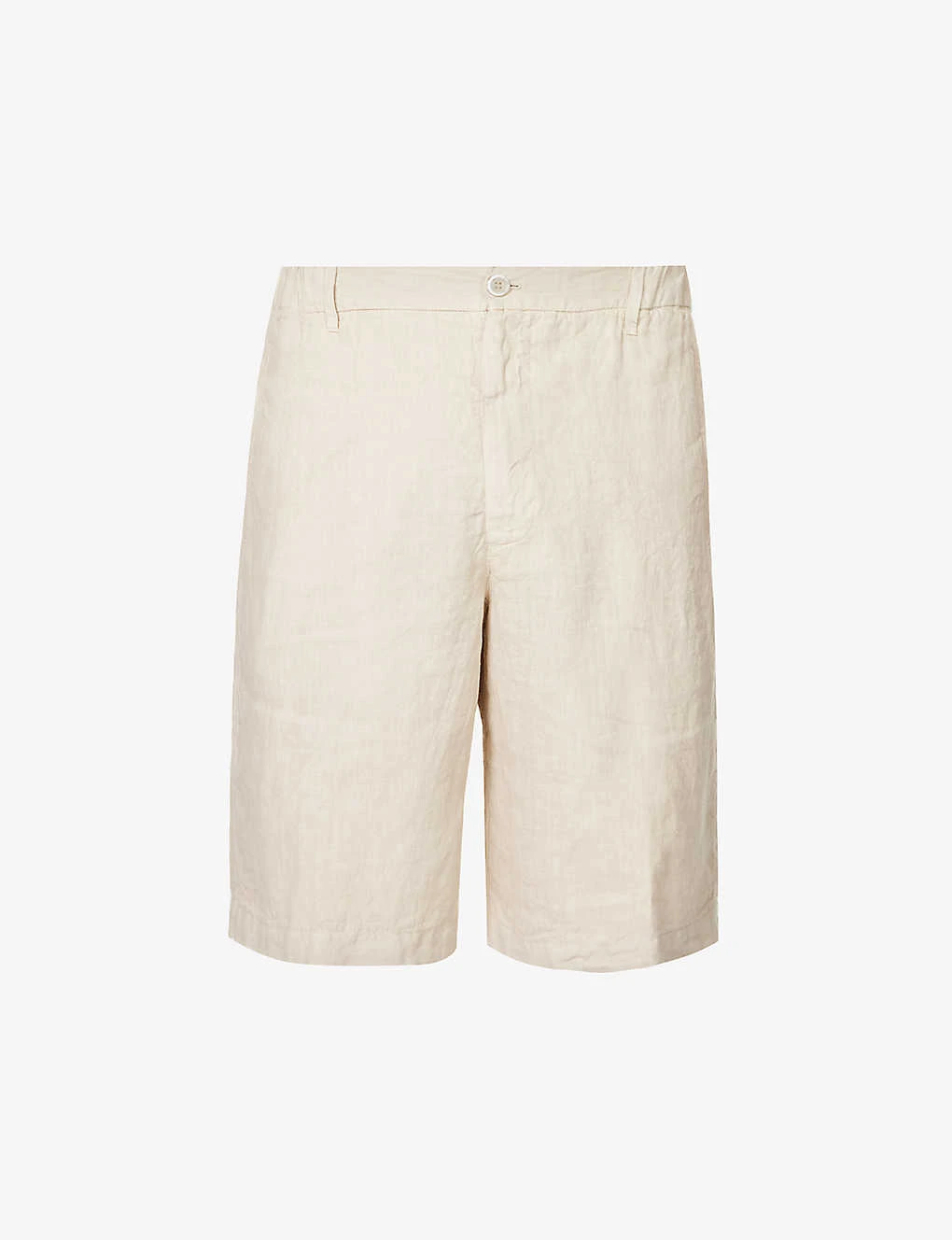 120% Lino Bermuda Pressed-crease High-rise Linen Shorts 1 120% Lino Bermuda Pressed-crease High-rise Linen Shorts