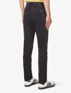 7 For All Mankind Slimmy Slim-fit Tapered-leg Cotton-blend Jeans -Fit & Flow Clothing Sales Store R04167707 BLUE ALT03