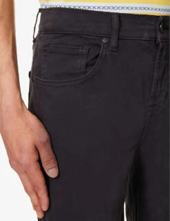 7 For All Mankind Slimmy Slim-fit Tapered-leg Cotton-blend Jeans -Fit & Flow Clothing Sales Store R04167707 BLUE ALT04