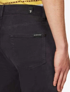 7 For All Mankind Slimmy Slim-fit Tapered-leg Cotton-blend Jeans -Fit & Flow Clothing Sales Store R04167707 BLUE ALT05