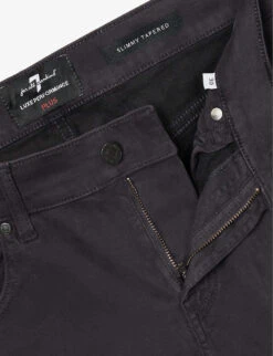 7 For All Mankind Slimmy Slim-fit Tapered-leg Cotton-blend Jeans -Fit & Flow Clothing Sales Store R04167707 BLUE ALT06