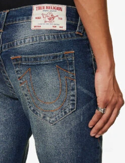 True Religion Geno Straight-leg Mid-rise Stretch-denim Jeans -Fit & Flow Clothing Sales Store R04168107 DARKWASHWITHRIPS ALT05