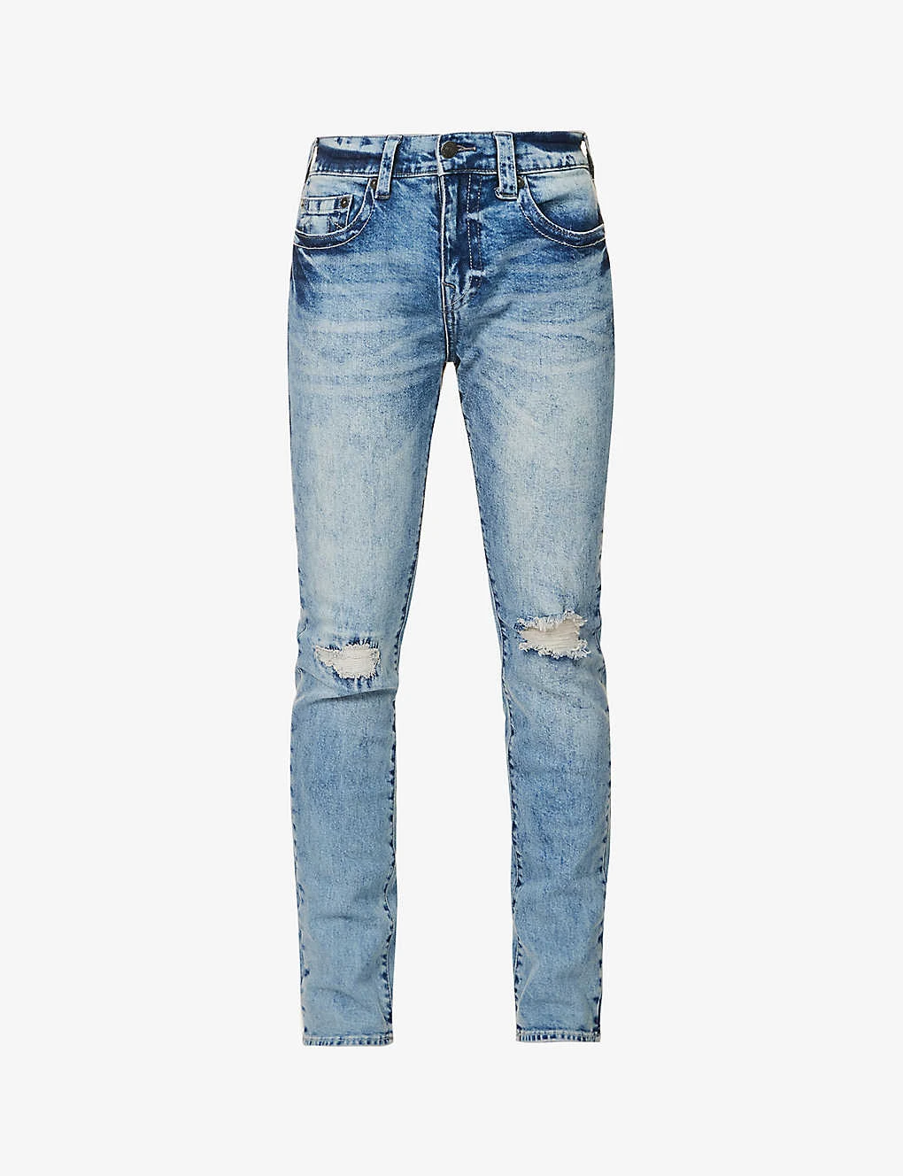 True Religion Rocco Faded-wash Brand-embroidered Skinny Stretch-cotton Jeans 1 True Religion Rocco Faded-wash Brand-embroidered Skinny Stretch-cotton Jeans