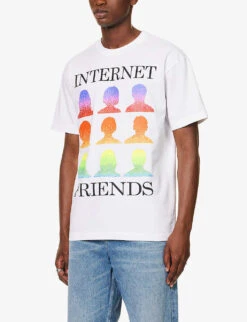 MARKET Internet Friends Graphic-print Regular-fit Cotton-jersey T-shirt -Fit & Flow Clothing Sales Store R04168904 WHITE ALT02
