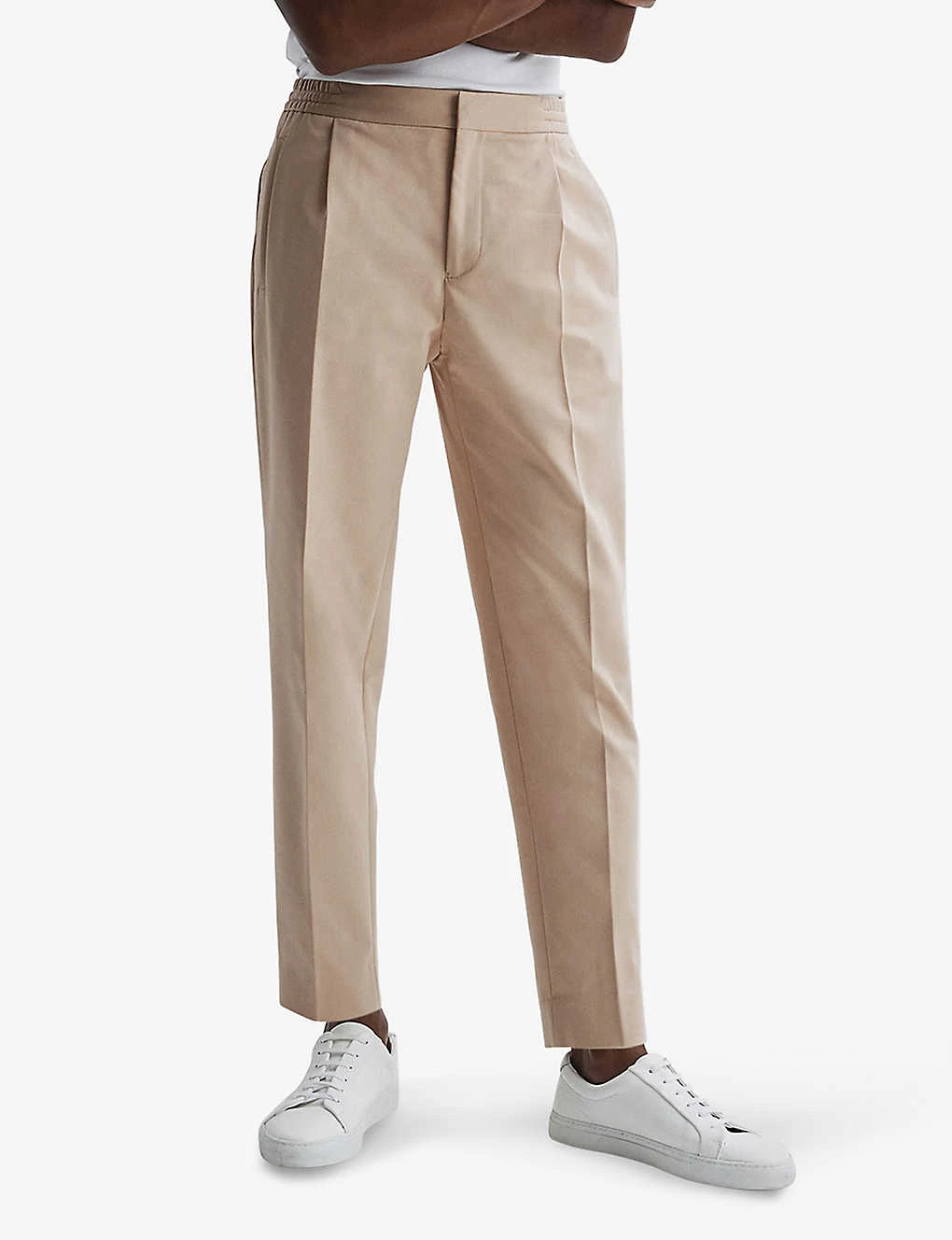 Reiss Hove Elasticated-waist Straight-leg Cotton-blend Trousers 3 Reiss Hove Elasticated-waist Straight-leg Cotton-blend Trousers - Image 3