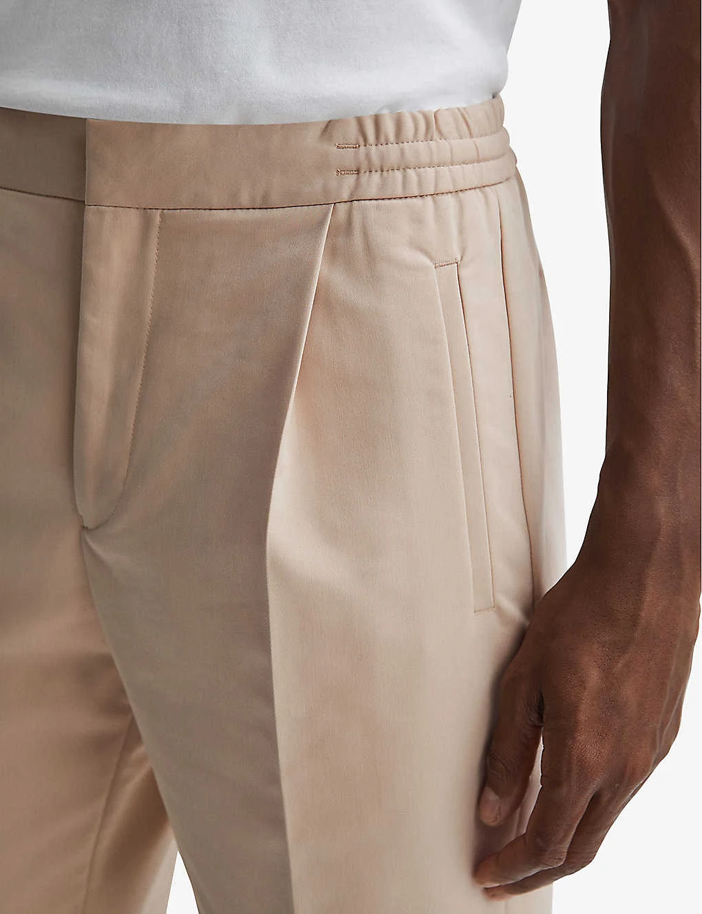 Reiss Hove Elasticated-waist Straight-leg Cotton-blend Trousers 5 Reiss Hove Elasticated-waist Straight-leg Cotton-blend Trousers - Image 5