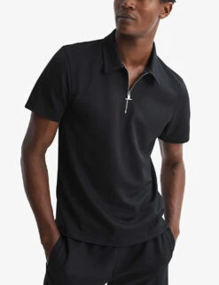 Reiss Floyd Half Zip-fastened Knitted Polo Shirt 6 Reiss Floyd Half Zip-fastened Knitted Polo Shirt -Fit & Flow Clothing Sales Store R04169143 NAVY ALT02
