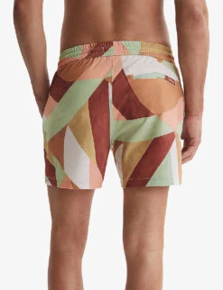 Reiss Brass Abstract-print Regular-fit Recycled-polyester Swim Shorts -Fit & Flow Clothing Sales Store R04169168 DUSTYROSE ALT03