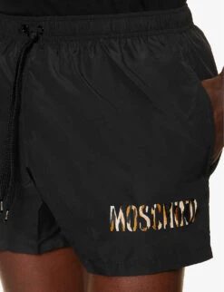 MOSCHINO Leo Logo-print Swim Shorts -Fit & Flow Clothing Sales Store R04169341 BLACK ALT04