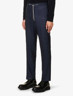 CORNELIANI Creased High-rise Straight-leg Regular-fit Wool Trousers 7 CORNELIANI Creased High-rise Straight-leg Regular-fit Wool Trousers -Fit & Flow Clothing Sales Store R04170928 NAVY ALT02