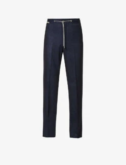 CORNELIANI Creased High-rise Straight-leg Regular-fit Wool Trousers