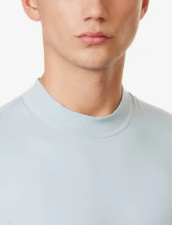 Pureness Crewneck Stretch-modal T-shirt -Fit & Flow Clothing Sales Store R04173768 SKYBLUE ALT03