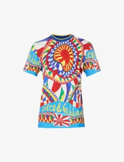 Dolce & Gabbana Graphic-pattern Regular-fit Cotton-jersey T-shirt