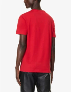 Dolce & Gabbana Brand-print Crewneck Cotton-jersey T-shirt -Fit & Flow Clothing Sales Store R04174009 ROSSOLAMPONE ALT03