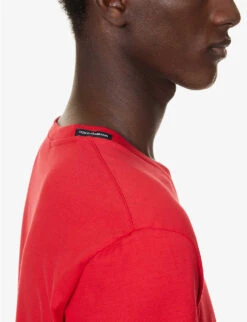 Dolce & Gabbana Brand-print Crewneck Cotton-jersey T-shirt -Fit & Flow Clothing Sales Store R04174009 ROSSOLAMPONE ALT04