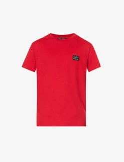 Dolce & Gabbana Brand-print Crewneck Cotton-jersey T-shirt