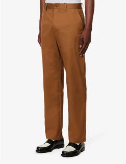 Dolce & Gabbana Brand-patch Regular-fit Straight-leg Stretch-cotton Trousers -Fit & Flow Clothing Sales Store R04174023 WALNUTBROWN ALT02
