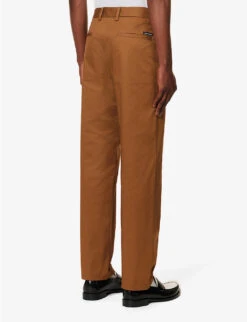 Dolce & Gabbana Brand-patch Regular-fit Straight-leg Stretch-cotton Trousers -Fit & Flow Clothing Sales Store R04174023 WALNUTBROWN ALT03