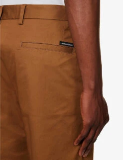 Dolce & Gabbana Brand-patch Regular-fit Straight-leg Stretch-cotton Trousers -Fit & Flow Clothing Sales Store R04174023 WALNUTBROWN ALT04