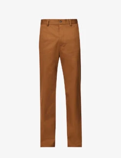 Dolce & Gabbana Brand-patch Regular-fit Straight-leg Stretch-cotton Trousers