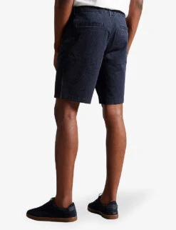Ted Baker Pinna Leaf-print Recycled Stretch-cotton Shorts -Fit & Flow Clothing Sales Store R04174558 NAVY ALT03