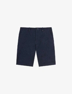 Ted Baker Pinna Leaf-print Recycled Stretch-cotton Shorts
