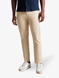 Ted Baker Mansurt Slim-fit Straight-leg Stretch-cotton Trousers -Fit & Flow Clothing Sales Store R04174566 STONE ALT02