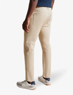 Ted Baker Mansurt Slim-fit Straight-leg Stretch-cotton Trousers -Fit & Flow Clothing Sales Store R04174566 STONE ALT03
