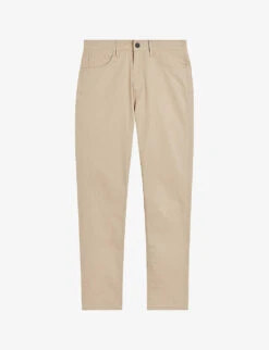 Ted Baker Mansurt Slim-fit Straight-leg Stretch-cotton Trousers