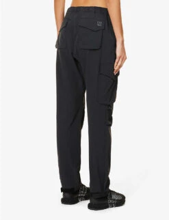 Exclusive Unisex Laugavegur Flap-pocket Straight-leg Mid-rise Stretch-woven Trousers -Fit & Flow Clothing Sales Store R04180745 BLACK ALT03