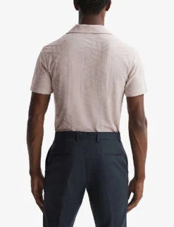 Reiss Basswood Floral-jacquard Knitted Shirt -Fit & Flow Clothing Sales Store R04180970 STONE ALT03