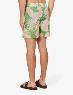Valentino Graphic-print Zip-pocket Swim Shorts -Fit & Flow Clothing Sales Store R04181446 PINEAPPLEPRINTGREEN ALT03