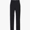 Valentino Brand-patch Pressed-crease Regular-fit Straight-leg Wool Trousers