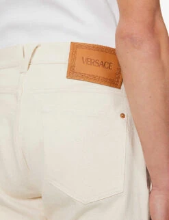Versace Brand-embellished Straight-leg Regular-fit Jeans -Fit & Flow Clothing Sales Store R04181569 ECRU ALT05