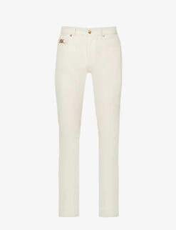 Versace Brand-embellished Straight-leg Regular-fit Jeans