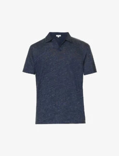Sunspel Split-hem Short-sleeved Regular-fit Linen Polo Shirt