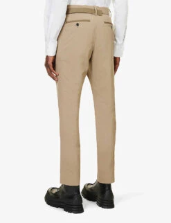 Sacai Belted Tapered-leg Mid-rise Shell Trousers -Fit & Flow Clothing Sales Store R04182043 BEIGE ALT03