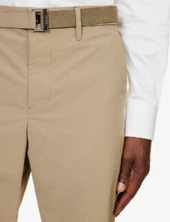 Sacai Belted Tapered-leg Mid-rise Shell Trousers -Fit & Flow Clothing Sales Store R04182043 BEIGE ALT04