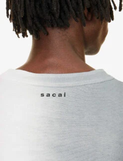Sacai Tie-dye Crewneck Cotton-jersey T-shirt -Fit & Flow Clothing Sales Store R04182054 GREYPINK ALT05