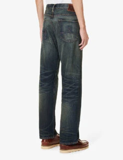 Vintage Faded-wash Straight-leg Mid-rise Jeans -Fit & Flow Clothing Sales Store R04182244 GIVINSWASH ALT03