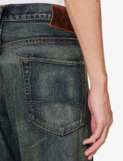 Vintage Faded-wash Straight-leg Mid-rise Jeans -Fit & Flow Clothing Sales Store R04182244 GIVINSWASH ALT05