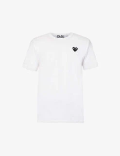 Comme Des Garçons Play Heart-appliqué Regular-fit Cotton-jersey T-shirt