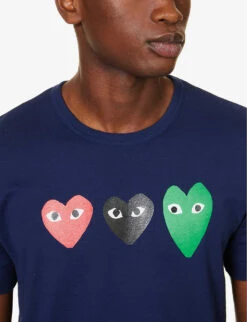 Comme Des Garçons Play Heart-print Crewneck Cotton-jersey T-shirt -Fit & Flow Clothing Sales Store R04182762 BLACK ALT04