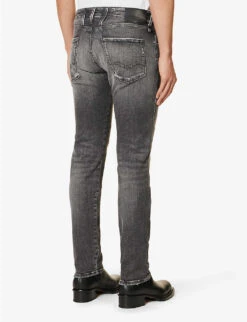 Replay Anbass Distressed Tapered-leg Slim-fit Stretch-denim Jeans -Fit & Flow Clothing Sales Store R04186403 DARKGREY ALT03