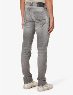 Replay Mickey Slim-fit Faded-wash Stretch-denim Jeans -Fit & Flow Clothing Sales Store R04186407 MEDIUMGREY ALT03