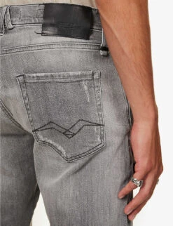 Replay Mickey Slim-fit Faded-wash Stretch-denim Jeans -Fit & Flow Clothing Sales Store R04186407 MEDIUMGREY ALT05