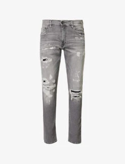 Replay Mickey Slim-fit Faded-wash Stretch-denim Jeans