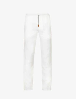 ELEVENTY Drawstring-waistband Tapered-leg Regular-fit Linen Trousers