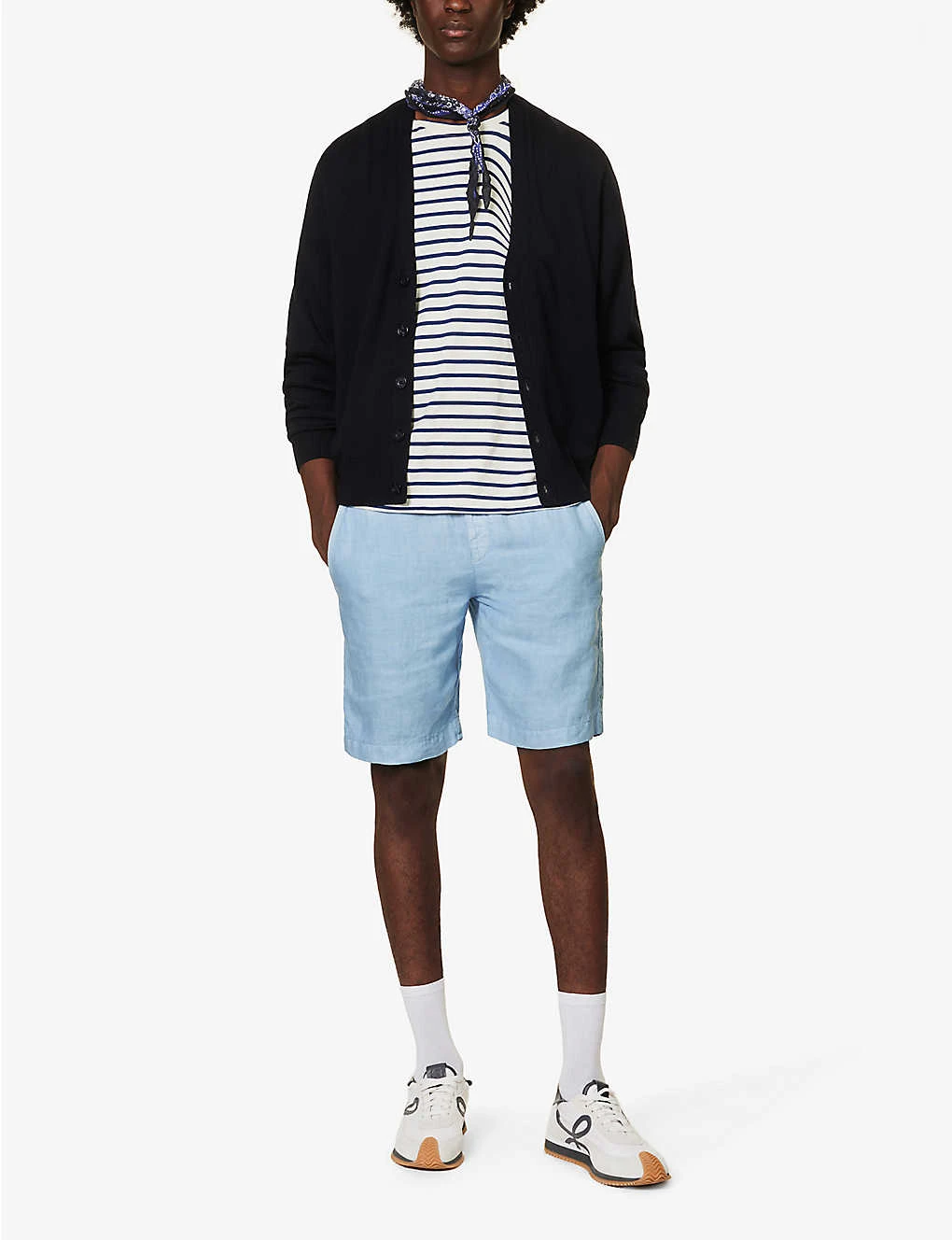 ELEVENTY Drawstring-waistband Herringbone-weave Regular-fit Cotton Shorts 2 ELEVENTY Drawstring-waistband Herringbone-weave Regular-fit Cotton Shorts - Image 2