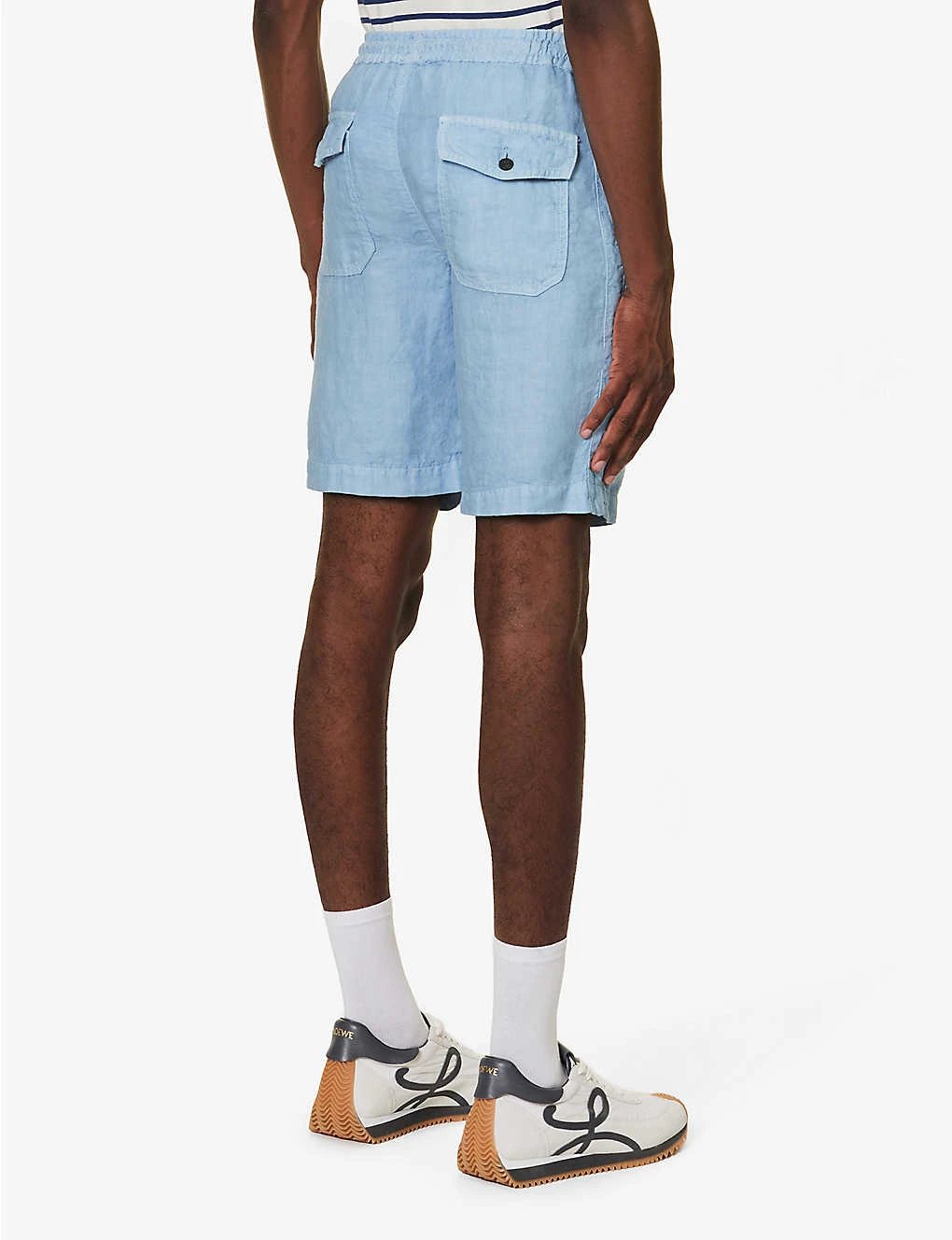 ELEVENTY Drawstring-waistband Herringbone-weave Regular-fit Cotton Shorts 4 ELEVENTY Drawstring-waistband Herringbone-weave Regular-fit Cotton Shorts - Image 4